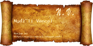 Nyúli Vencel névjegykártya